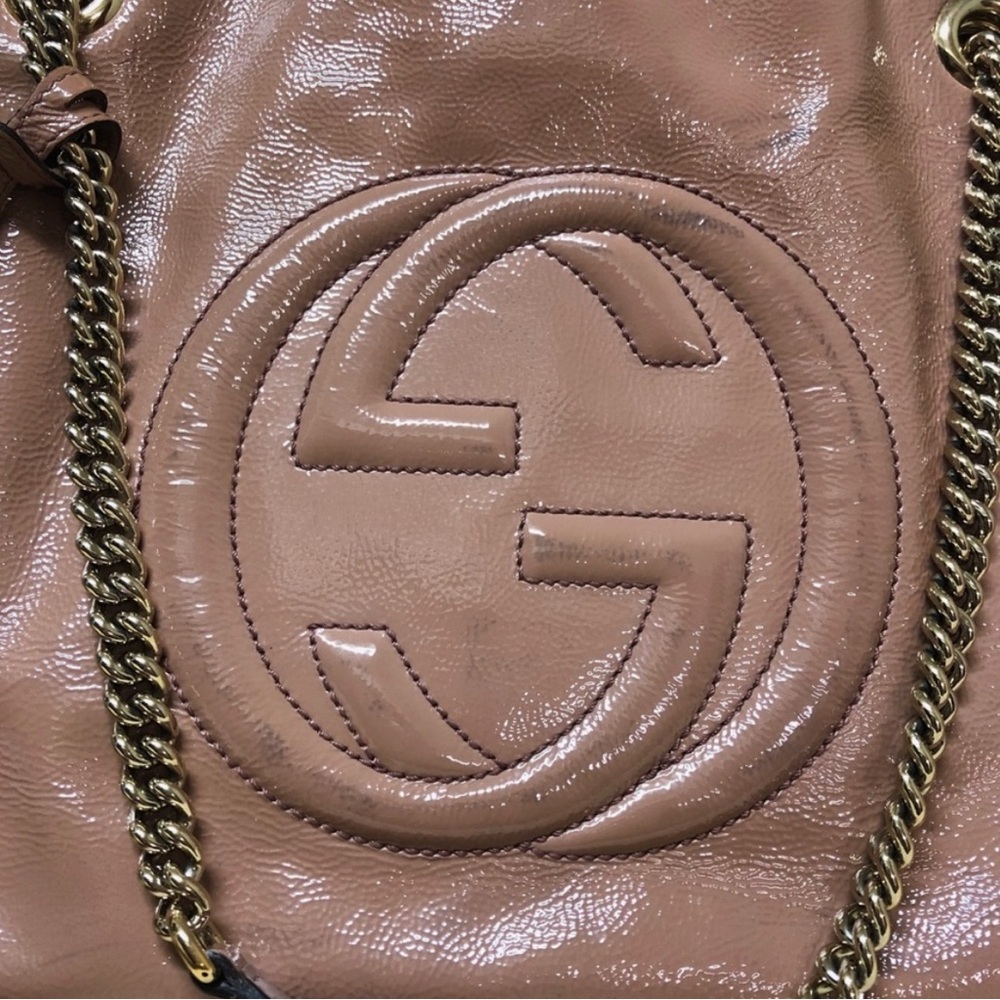 Gucci Soho Chain Bag Patent Blush Nude Beige Tan - Picture 13 of 13
